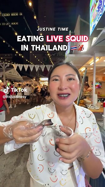 Eating Live Squid in Thailand: Exotic Mukbang Experience