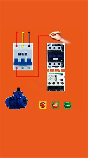 How to wire a 380 VAC coil relay contactor to 3 - phase.