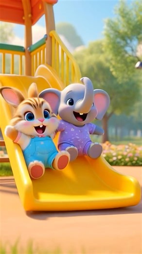 Baby bunny and baby elephant playing frisbee 🐰🐘 #adoreble #babyanimals