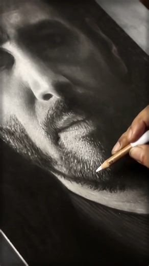 John Wick realistic portrait drawing inspired by Keanu Reeves