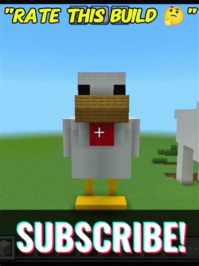 Minecraft but I build a statue of chicken 🐔 #minecraft #gaming #shorts #statueofchicken