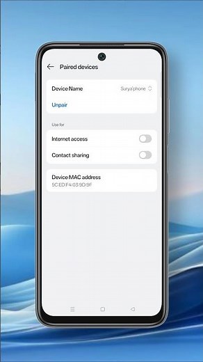 How to Share Internet In Blutooth (Realme) #shorts