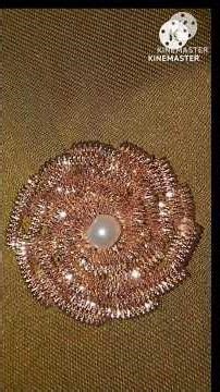 How to make a flower with bead and mattlic thread/flower making idea /diy embroidery