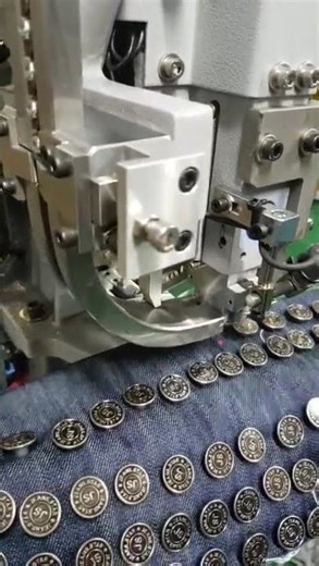 SM900-N Tack button for Jeans #buttonattachingmachine #garmentindustry #jeans