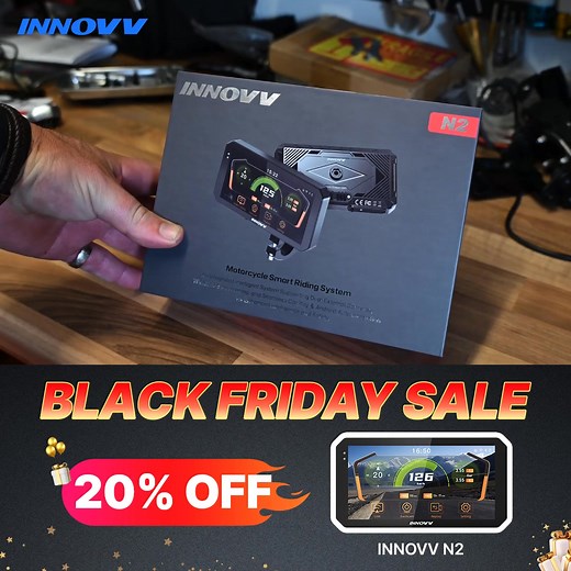 Your ride just got an upgrade. 📱 INNOVV N2 Smart Riding System — the ultimate navigation & recording combo for riders. 🎯 This Black Friday: 20% OFF Stay safe. Ride smart. Save big. 👉 Tap “Shop Now” before it’s gone! | INNOVV