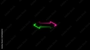 Neon arrow collapse vertical icon animation