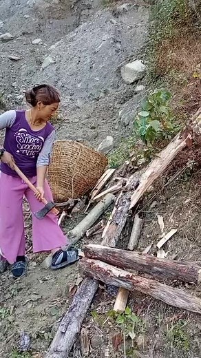 Chopping Wood: A Display of Strength and Skill