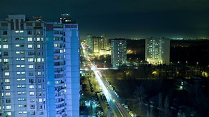 Timelapse of night life in the city