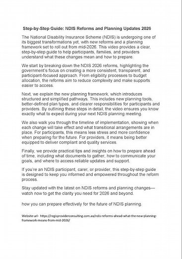 Step-by-Step Guide: NDIS Reforms and Planning Updates 2026