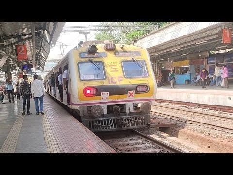 Mumbai local trains arriving at the railway station | Indian railways station trains video