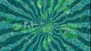 Green Psychedelic Reverie: Retro Background - Liquid Vibrations: 60s Psychedelic Style - Retro Fluidity: Twirling Lines and Curves