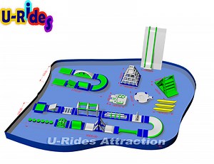 [Hot Item] Parque Acuático Inflable Gigante Flotante Isla Flotante Inflable con Diseño Personalizado 300 Personas