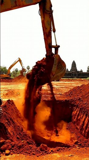 Powerful Excavator Digging Red Earth! 🏗️