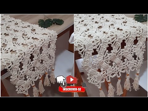 TRILHO DE MESA RENDA COM EFEITO ZIGUE-ZAGUE - TUTORIAL CROCHÊ PASSO A PASSO