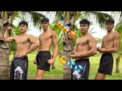 Young boys Intense muscle flexing and tiktok dances trending