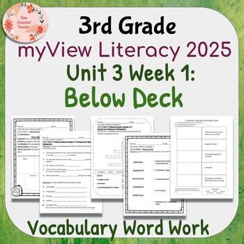 3rd Grade My View Literacy 2025 | 3.1 Below Deck VOCAB WORD WORK