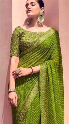 Elegant Green Saree Look 💚Perfect for weddings & festive occasions✨Graceful,classy & timeless beauty