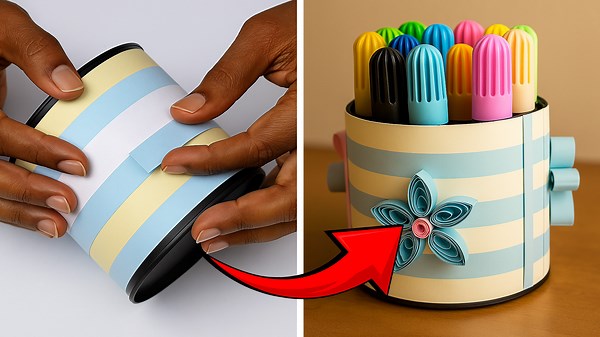 DIY Simple & Easy Pencil Holder | Cute and Functional Desk Organizer ✏️🪄