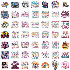 Motivational Stickers Clipart Bundle: Inspirational Quotes, Positive PNG (digital Download) - Etsy