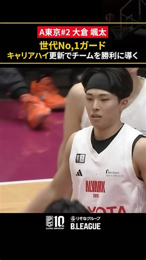 B.LEAGUE（Bリーグ） on Instagram: "世代最強プレーヤーがキャリアハイ更新！ 冷静なゲームメイクとスキルでチームを勝利に導く🔥 A東京#2 #大倉颯太 （PG・SG｜185cm） GAME1：15 PTS｜5 AST｜3 3FGM 【第14節 vs川崎】 #Bリーグ #りそなグループ"