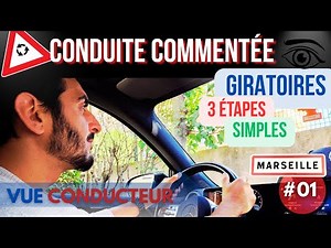 Conduite COMMENTÉE #01 GIRATOIRE #permisdeconduire #marseille #astucepermis