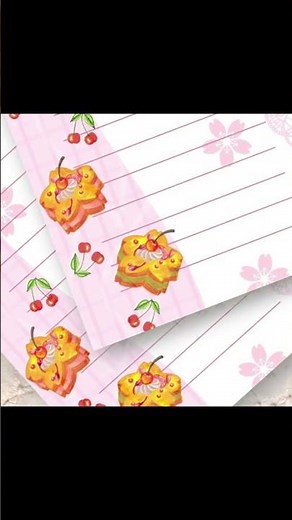 【文房具雑貨】桜のミルフィーユの便箋｜かわいい｜色鉛筆【架空の雑貨屋さん】 #イラスト #ハンドメイド #ステーショナリー #紙物 #紙物作家