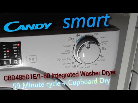 Candy Smart CBD485D1E/1-80 Integrated Washer Dryer - 59 Minute Cycle + Cupboard Dry
