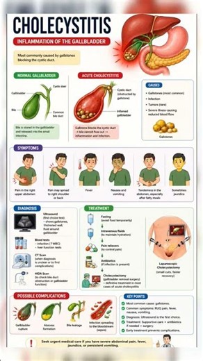 📌Cholecystitis: Inflammation of the Gallbladder | Causes, Symptoms, Diagnosis & Treatment📚