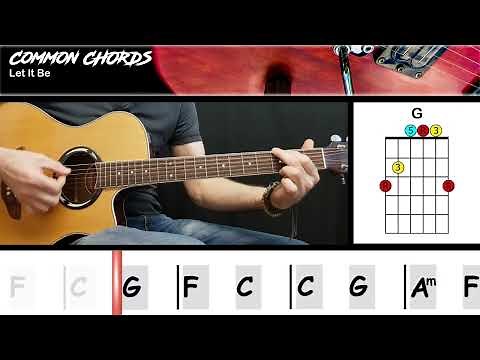 Let It Be - The Beatles | EASY GUITAR LESSON | Scrolling Chords & Lyrics