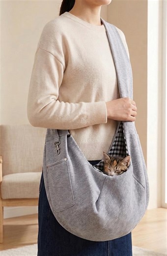 Reversible Dog Sling Bag for Small Dogs & Cats, Hands-free Puppy Purse, Travel Pet Bag, Storage Pocket, Safety Clip - Etsy