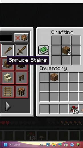 How to make a Wooden Hoe in Minecraft #minecraft