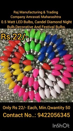 Candel Diamond,0.5 Watt LED Decorative Bulb | Night Lamp for Bedroom, Kids Room & Temple #lightbulb