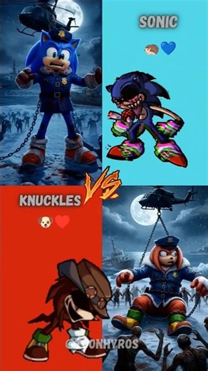 Scary versions of Sonic knuckles Story horror 😱🆚 #sonic #sonicthehedgehog #knuckles