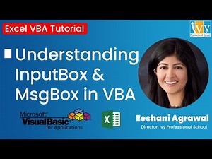 Input Box and Message Box in VBA | VBA Codes | VBA Syntax | Variables | Eeshani Agrawal | Automation
