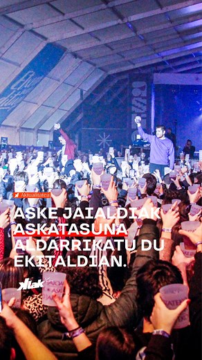 KLAK Gazte Ahotsa | #AskeJaialdia 🎶 ~ Aske Jaialdiak askatasuna aldarrikatu du ekitaldi nagusian eta askatasunaren aldeko olatura batzeko deia egin dute. ✊... | Instagram