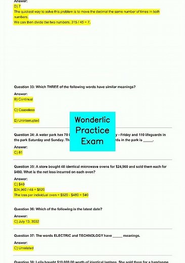 Wonderlic Practice Exam video