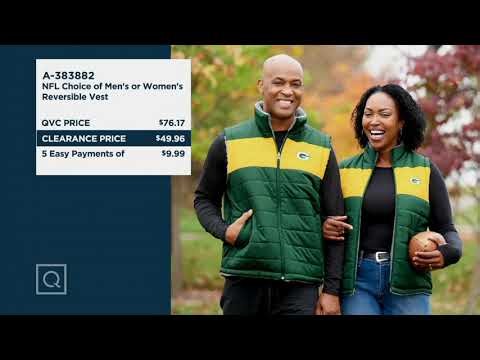 NFL Choice of Men's or Women's Reversible Vest on QVC