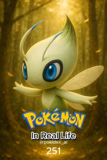 @pokidex_ai on Instagram: "Pokémon in real life! ✨ 1000+ AI-Generated Realistic Pokémon 👀 follow to see ‘em evolve, battle & come to life! 🔥 If you want to help complete the Pokédex donate to my ko fi link in bio 👾 Join the discord in bio to enter giveaway!! 251 Celebi 🍃⏱️ Pokédex Entry: Celebi is known as the guardian of the forest and a traveler through time. It appears during times of peace, leaving behind lush growth wherever it goes. This Mythical Pokémon can move freely across timeline