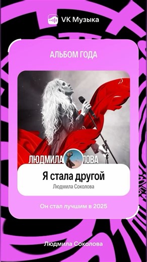 Людмила Соколова, музыкальные итоги года по версии сервиса VK Музыка