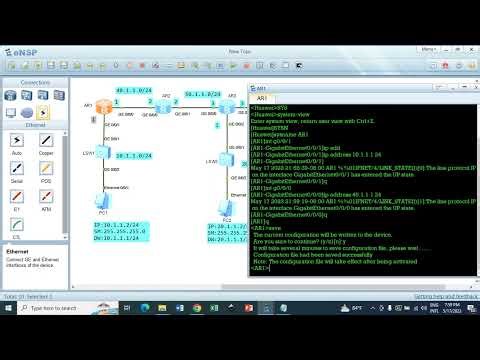 Ping & trace route from both PC to PC and Router to Router using eNSP static routing.