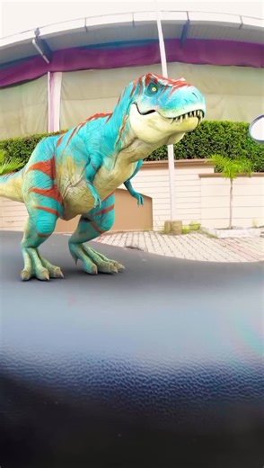 Men Eating T-Rex Dinosaur in Jurassic Park Parody