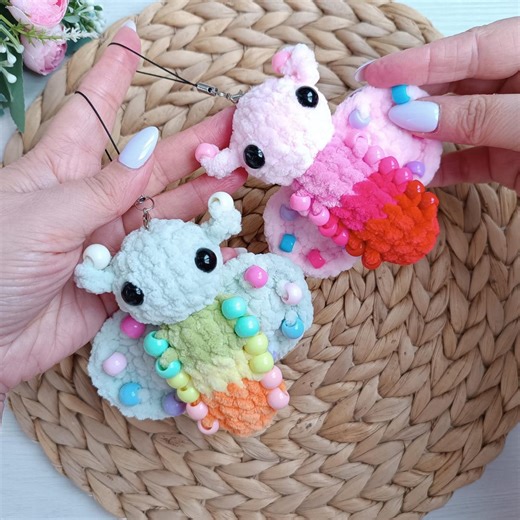 Schema all'uncinetto per farfalle sensoriali in PDF, portachiavi con perline, peluche amigurumi senza cuciture - Etsy Italia