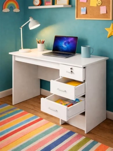Redfern 3 Drawer Study Desk 1200mm – Spacious, 3 Lockable Drawers, Anti-Rust Runners Upgrade your workspace! ✨ The Redfern 3 Drawer Study Desk 1200mm is the perfect blend of style, storage, and functionality. With roomy drawers and a wide 120cm tabletop, it’s ideal for home offices, study rooms, or creative corners. 💰 Price: $249.99 🎨 Colour: White Why you’ll love it: • 3 lockable drawers for secure storage • Anti-rust metal runners for smooth drawer glide • Durable melamine laminated board fo