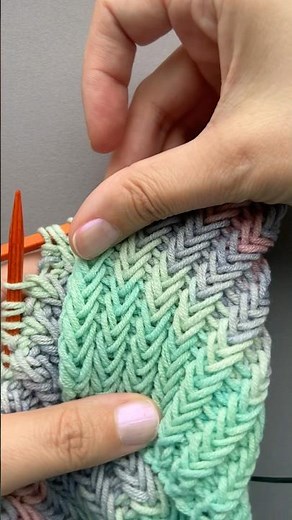 How to knit 1 by 1 herringbone rib #knitting