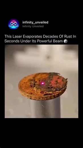 Infinity Unveiled on Instagram: "Laser rust removal is a modern cleaning technique that can make an old coin look new within seconds. A high-intensity laser beam is directed at the coin’s surface, where it instantly heats and evaporates the rust without harming the underlying metal. This process works because rust (iron oxide) absorbs laser energy more effectively than pure metal, allowing selective cleaning. Unlike chemical methods, laser cleaning is precise, eco-friendly, and non-contact, maki