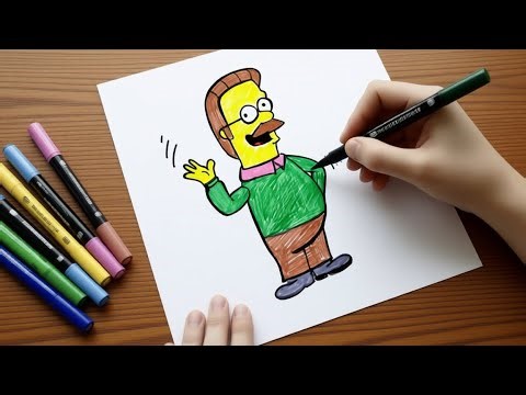 Drawing and Coloring Simpson character ( easy painting)