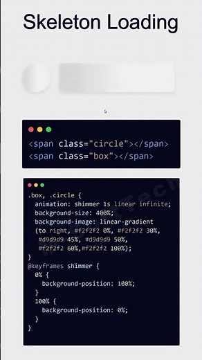 How To Create Skeleton Loading Animation With CSS | Pure CSS Skeleton Loading Animation #skelton