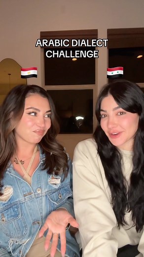Christine on Instagram: "Arabic Dialect Challenge (part 1) with @sarahesri featuring @sabyhesri’s commentary 🤣 #arabicdialect #arabic #egyptianarabic #syrianarabic #arabicigreels"