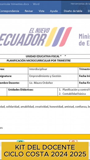 8.3K views · 51 reactions | Modelo de Planificación #Mineduc #PlanificacionesCosta2024 #PCA #ProyectoInterdisciplinario #elprofedelastic | El Profe de las Tic | Facebook
