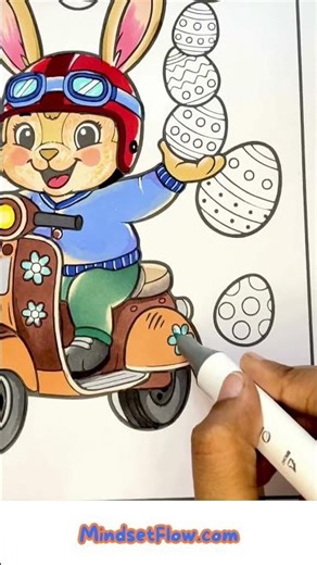 Must See! Color the Playful Scooter Riding Bunny Today – Easter Giggles Calming And Funny Coloring B